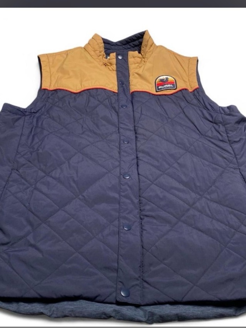 Rural cloth - Rugged Quilted Navy and Tan Men’s Vest